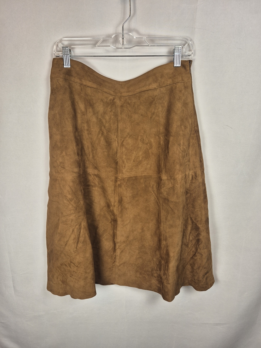 Talbots Goat Suede A-Line Skirt - Camel Brown Size 6